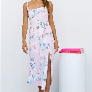 BLOOMING TULIPS MIDI DRESS LIGHT PINK